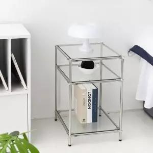 조립식 협탁 3단 선반 진열대 스텐 모듈 사이드 테이블 협탁 소파테이블 침대협탁