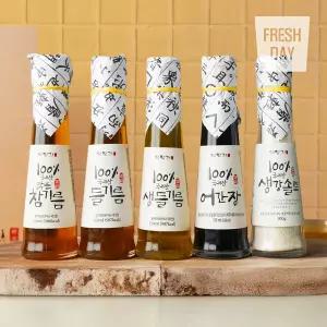 옛향기 수제 5종 선물세트 (참기름 들기름 생들기름 어간장 생강소금)