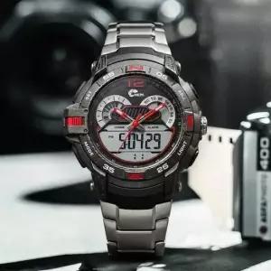 빅디스플레이 하이브리드 남자 방수 스포츠 군인 메탈시계 N313