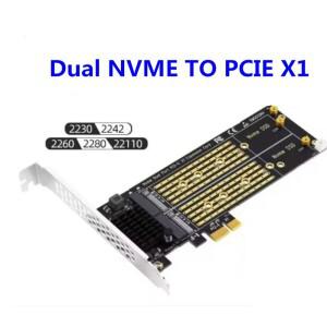 PCIe-M2 NVME 어댑터 카드 PCIe X1 2포트 M 키 SSD 변환기 M.2 Express 확장 라이저