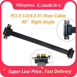 쿨서클 PCIE 3.0/4.0 X1 라이저 케이블 90도 ° 직각 연장 고속 익스프레스 1x 카드 리본 익스텐더