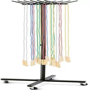 아우렐레마 줄넘기 카트 바퀴 달린 나무 블랙 스포츠 장비 헤비 듀티 금속 홀더 코드 와이어 벨트 호스