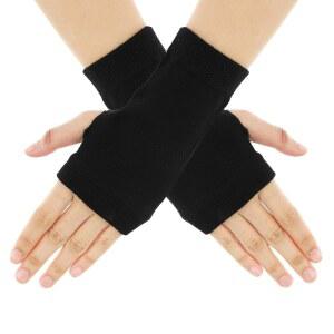 시바 손가락 없는 하프 핑거 장갑 겨울 두껍고 짧은 신축성 면 니트 손목 사무실 타이핑 폰 관절염