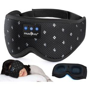 [미국배송] MUSICOZY 수면 헤드폰 통기성 마스크 블루투스 5.4 무선 이어폰 마스크 여성 남성 여행 명상 선물 (메쉬 블랙)