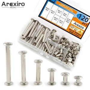 120Pcs 60 쌍 M5 x 61015253545 은빛 호환 시카고 나사 바인딩 포스트 스크랩북  앨범