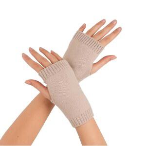 베이지 핑거리스 장갑, 사무실 업무 및 학습 편안함을 위한 보온 니트 손목 워머