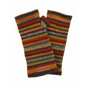 파차마마 여성 울 손 손목 워머 플리스 안감 핸드 니트 스트라이프 다양한 색상의 원사이즈 핸드메이드 보온성 엑스트라 웜 페어 트레이드