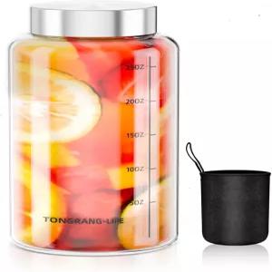 통랑라이프 27온스/800ml 대용량 유리 주스 병 단백질 혼합용 뚜껑-유리 셰이커 스무디용 물병 및 누수