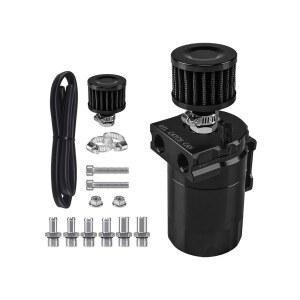 Soc ro 오일캐치탱크 300ml 배플 오일 블리저 오토바이 호스 닛플 필터 원기둥형 범용 오토바이크 타입 알루미늄제 자동차 캐치