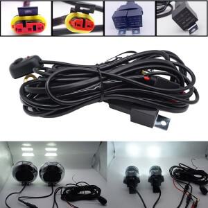 신형 LED 라이트 바 배선 하네스 키트 온오프 스위치 케이블 릴레이 와이어 12V 40A BMW 호환 바이크 오토
