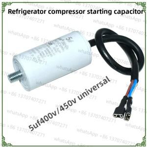 냉장고 압축기 시동 커패시터 와이어 포함 CBB65 2.5uF 3uF 4uF 450V