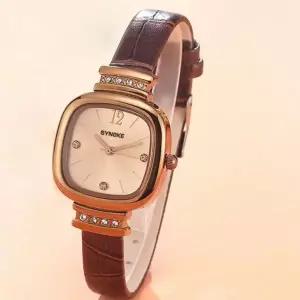 큐브 사각 여성 여자 가죽 정장 패션 학생 손목 시계 사각시계