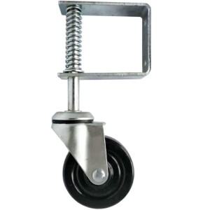 4인치 헤비 듀티 고무 음소거 스프링로드 게이트 도어 휠 캐스터 100kg 부하 용량 홈 롤러 슬라이더