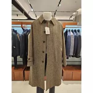 [킨록바이킨록앤더슨](신세계 사우스시티)울 100% 발마칸 브라운 헤리스 트윗 헤링본 롱코트(CKO11S0M7)