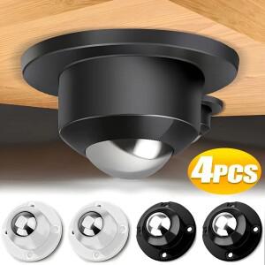 4PCS 자체 접착 캐스터 미니 소형 회전 바퀴 범용 휠 360 ° 가구 캐비닛 소용돌이 이동 롤러