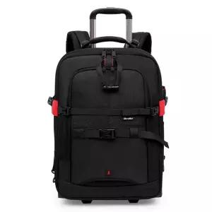 DSLR 카메라 백팩 컴팩트 롤탑 블랙 하드 하드쉘 롤링