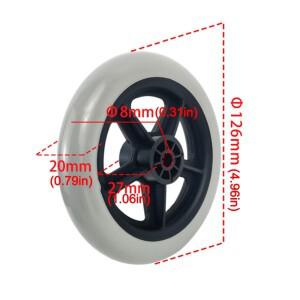 5인치 휠체어 전면 캐스터 내마모성 미끄럼 방지 솔리드 타이어 휠 교체 여행용 트롤리