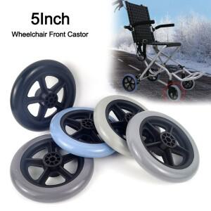 5인치 휠체어 전면 캐스터 미끄럼 방지 내마모성 솔리드 타이어 휠 교체 여행용 트롤리