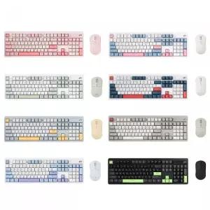 지클릭커 오피스프로 WMK515 사일런스 M 무소음 무선 키보드 마우스 세트 (Coral)