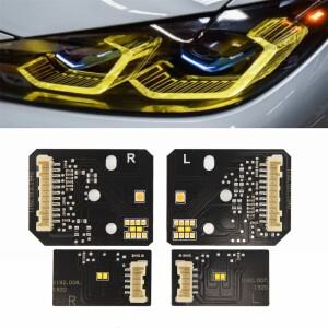 노란색 DRL LED 모듈 보드 세트 BMW 호환 M3 G80 M4 레이저 라이트 미국 EU 스펙  주간 헤드