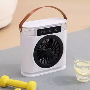 초강력 휴대용 미니 USB 팬 탁상용 이동식 캠핑 무소음 선풍기 얼음 에어쿨러 전기 화이트