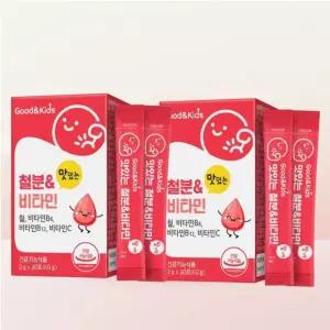 프리미엄 어린이 미국산철분+영국산비타민C 30포X2박스 키즈딸기맛 성장기어린이 에너지생성