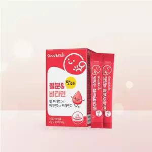 성장기어린이키즈 미국산철분+영국산비타민C 30포 딸기맛 혈액에너지생성 항산화작용