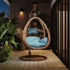 발코니그네 스윙체어 흔들의자 등나무 베란다 펜션 실내용 행잉 2인용 더블 바스켓