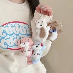 발랄한 동물 데일리 4종 인형키링 클래식 애니멀 가 동물 열쇠고리 가방고리 인형 헤드폰폰
