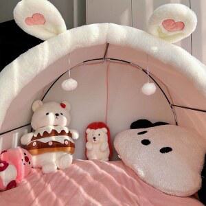 텐트 쿠션 벙커 분홍색 캐노피 아지트 꾸미기 공주방 인테리어 실내