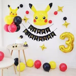 피카츄세트 포켓몬 피카츄 생일풍선세트(손펌프 모자 안경포함) 생일풍선세트