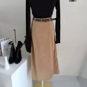 아트박스/신상오픈런 여성 하이웨이스트 코듀로이 벨트 긴 스커트