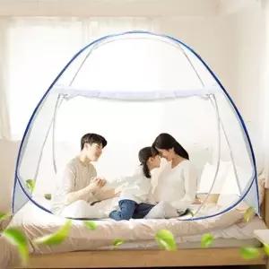 (옵션 슈퍼싱글(1-2인용))여름 원터치 모기장 침대 사각 캠핑 접이식