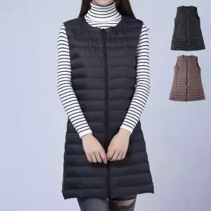[옷자락]여자 가을 겨울 따뜻한 경량 덕다운 롱 베스트_P417625084