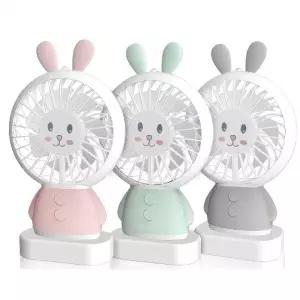 토끼곰 LED 휴대용 미니 핸디 핸드 목걸이 손선풍기 캠핑용 서큘레이터
