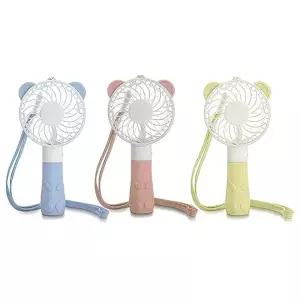( )곰돌이 목걸이줄 휴대용 미니 핸디 소형 핸드 선풍기 캠핑 냉풍기 탁상용