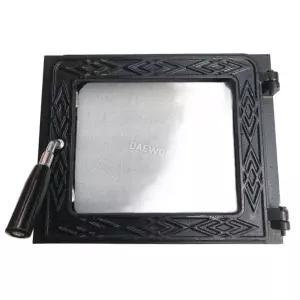 아궁이문 화목난로 문 손잡이 무쇠 내열유리 화구덮개