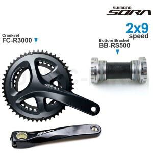 54t체인링 시마노 SORA R3000 2x9 속도 그룹 세트 FC R3000 크랭크 BB RS500 포함 하단 브래킷 68 70 86mm