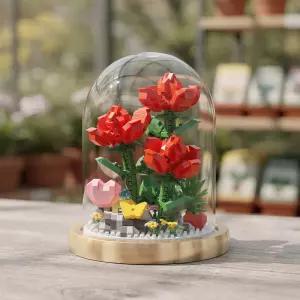 YKO 로즈돔 684피스 P1170 장미 꽃 미니블록 취미 나노블럭 조립 피규어 장식품 인테리어