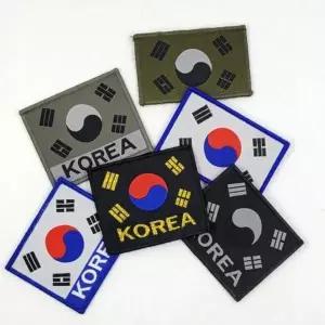 자수 브로치 태극기 와펜 배지