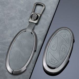 차키케이스 버튼 아연 합금 가죽 자동차 케이스 커버 현대 코나 Ev Grandeur GN7 IONIQ 액세서리 보호