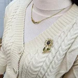 해바라기 브로치 코사지 여성 옷핀