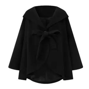 코트 겨울 판초 망토 여성 숄 블랙 S