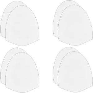 OLYCRAFT 4쌍 교체 볼링화 슬라이드 솔 화이트 볼링 액세서리 자가 접착 신발 미끄럼 방지 패드 남성용