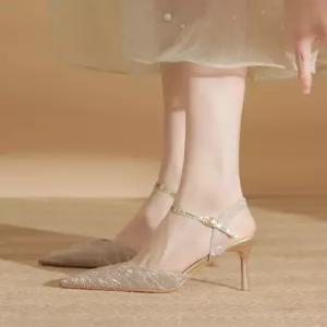 스틸레토 스팽글 웨딩슈즈 발편한 피로연 뾰족구두 구두