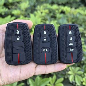 차키케이스 버튼 실리콘 자동차 커버 Toyota Corolla Rav4 Camry 70 CHR Prado 150 Highlander 케이스 홀더 액세서리 Fob