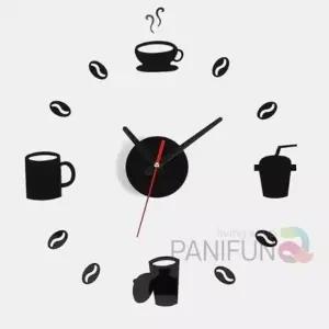 카페빈 붙이는벽시계 블랙 인테리어시계 특이한벽시계 안방벽시계 카페벽시계 화려한벽시계