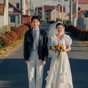 스냅 레이스 세미 셀프 빈티지 스튜디오 피로연 흰색