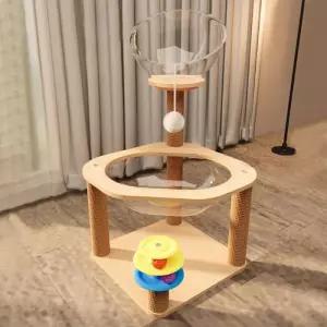 딩동펫 고양이 캣타워 스크래쳐 놀이 공간 트랙볼 더블 스페이스