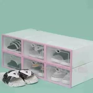 DIY 신발정리함 6p 핑크 신발정리박스 신발수납함 신발정리대 슈즈정리대 신발보관함